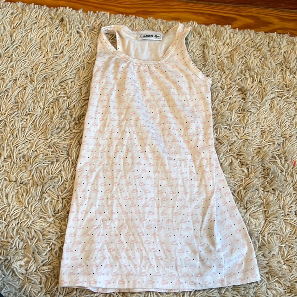 Lacoste toddler dress. Pink and white, size 4.